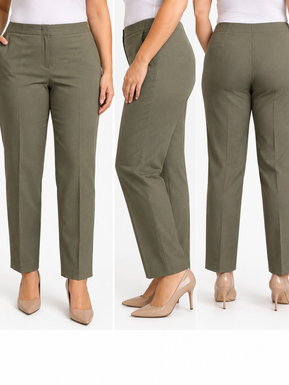 Chico’s Fabulously Slimming 2.5 Short Olive Green Straight Leg Pants